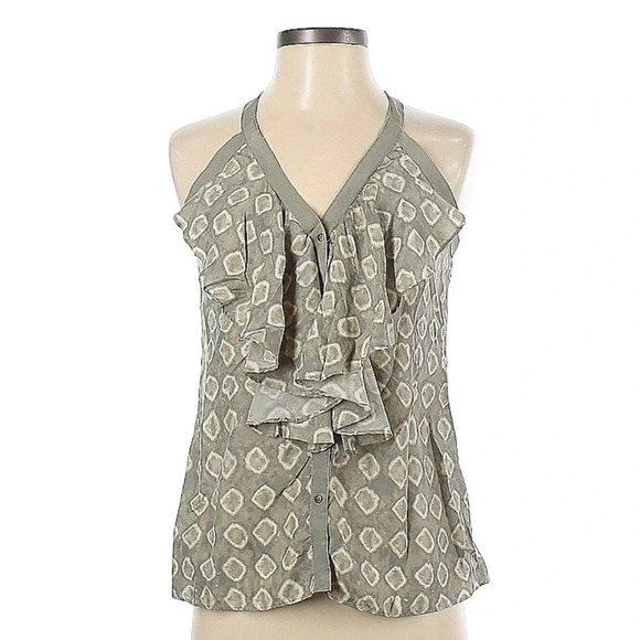 Banana Republic silk ruffle sleeveless blouse XS - Picture 2 of 4